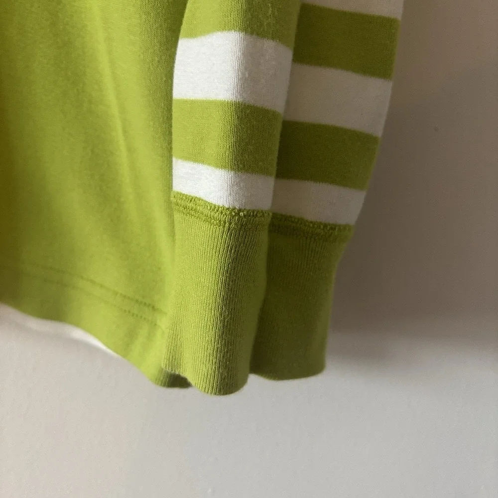Hanna Andersson Grinch Pajama Top Adult Large‎ Organic Cotton Green Stripes